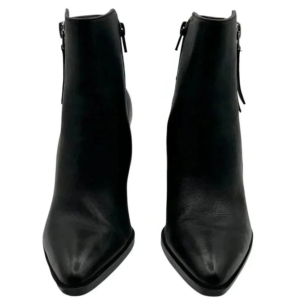 Naturalizer Rooney Womens 7M Booties Black Soft Leather Ankle Zipper Boots